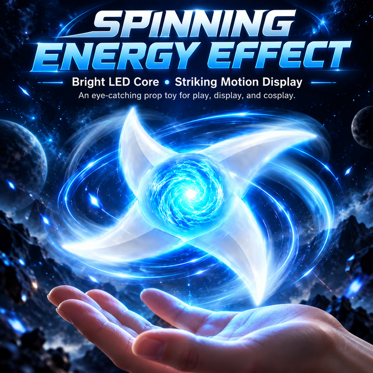 ✨ Spinning LED Shuriken Light Toy – 7-Color Rotating Cosplay Prop | Special Sale