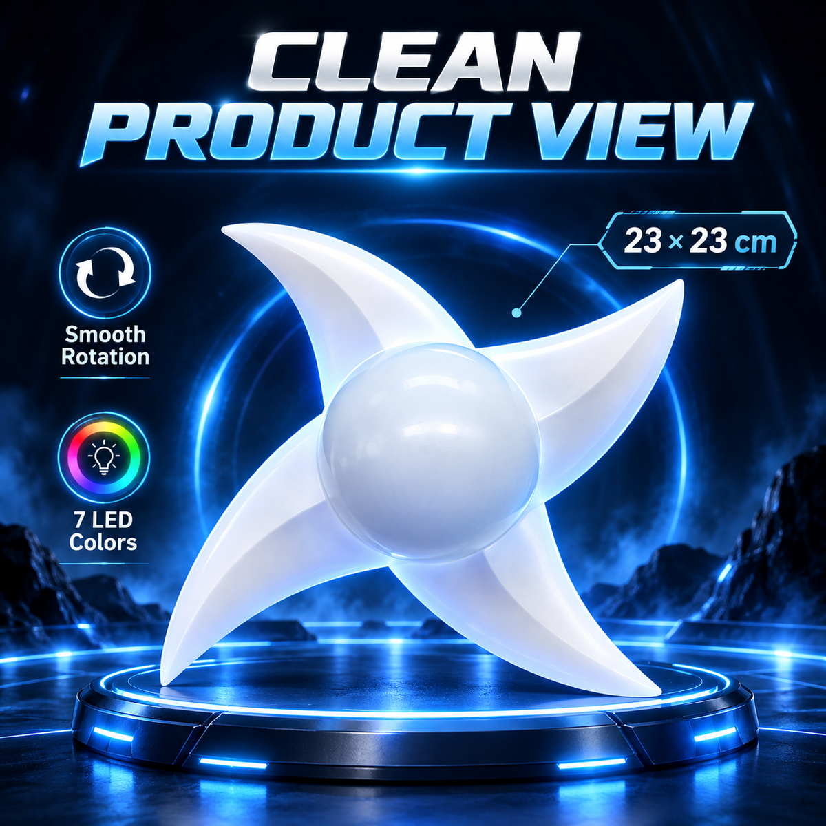 ✨ Spinning LED Shuriken Light Toy – 7-Color Rotating Cosplay Prop | Special Sale