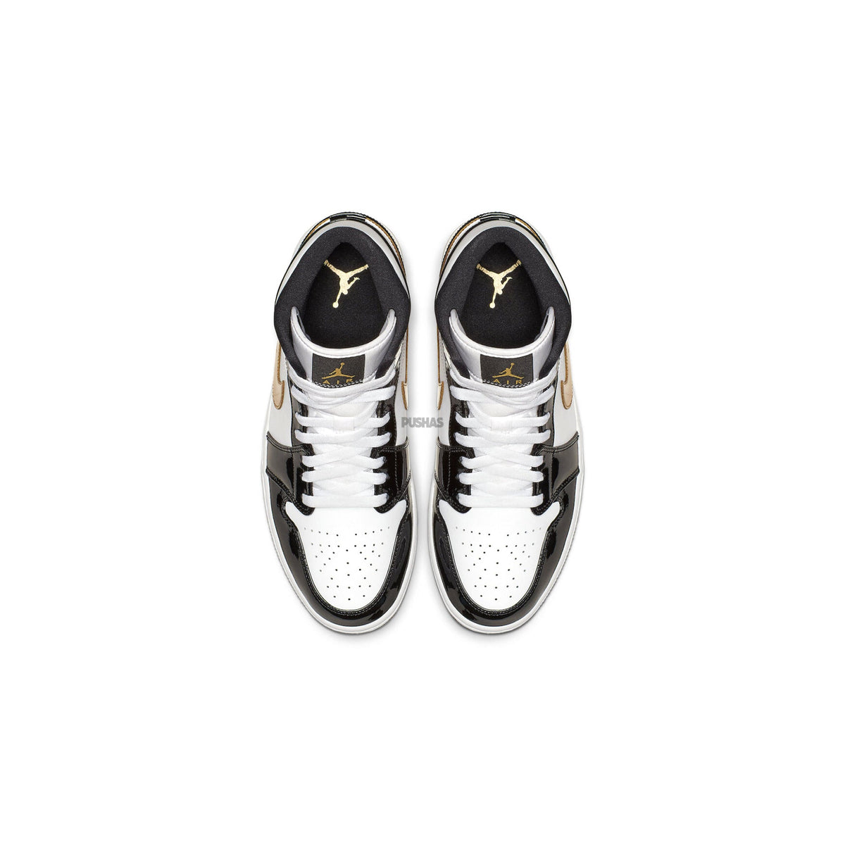 Air Jordan 1 Mid 'Patent Black White Gold' (2019)