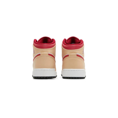Air Jordan 1 Mid 'Light Curry Cardinal' GS (2022)