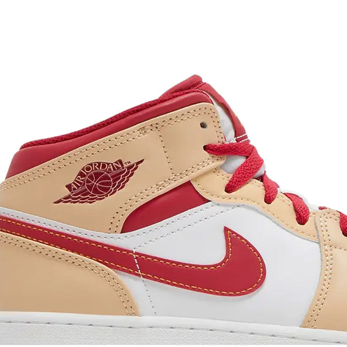 Air Jordan 1 Mid 'Light Curry Cardinal' GS (2022)