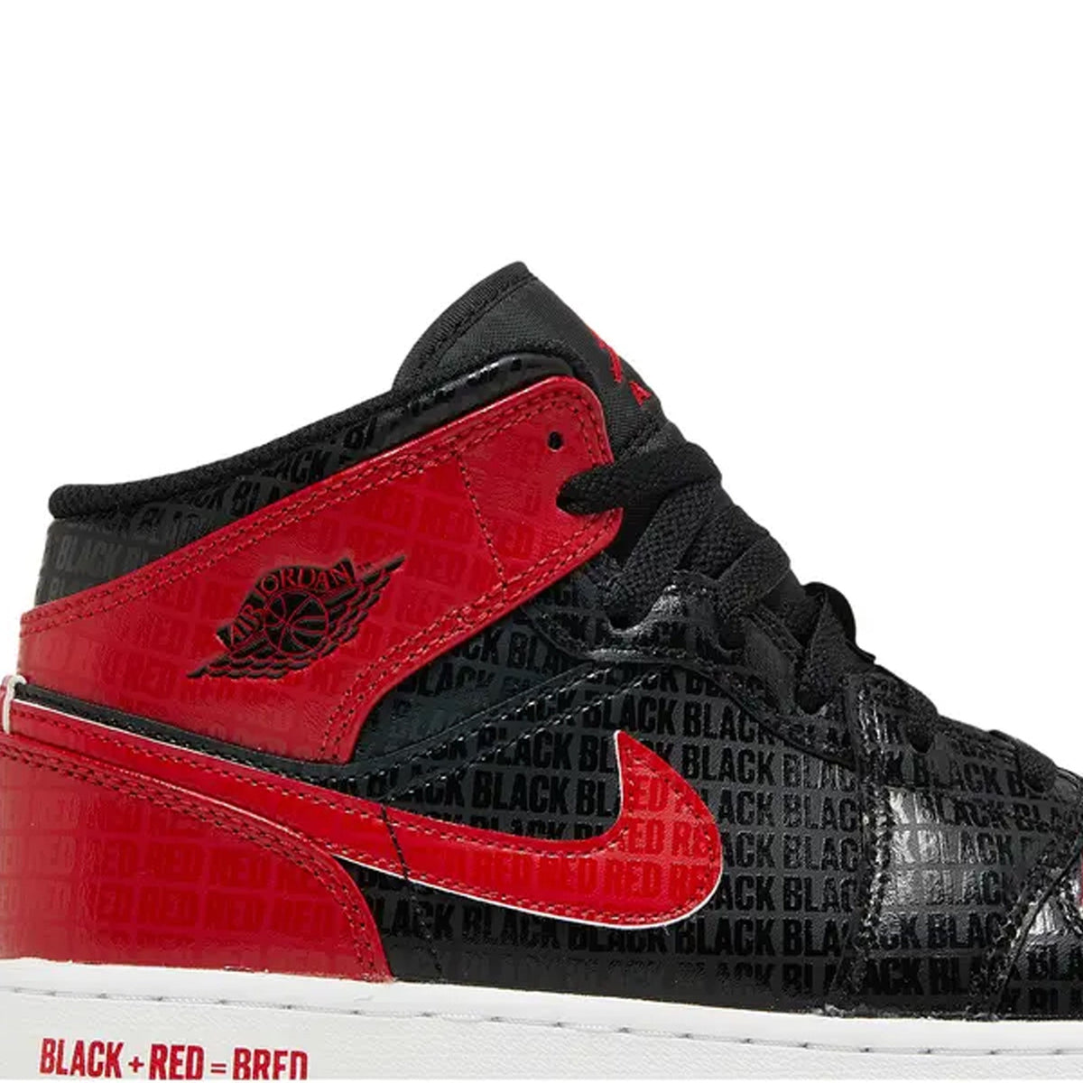 Air Jordan 1 Mid SS 'Bred Text' GS (2022)