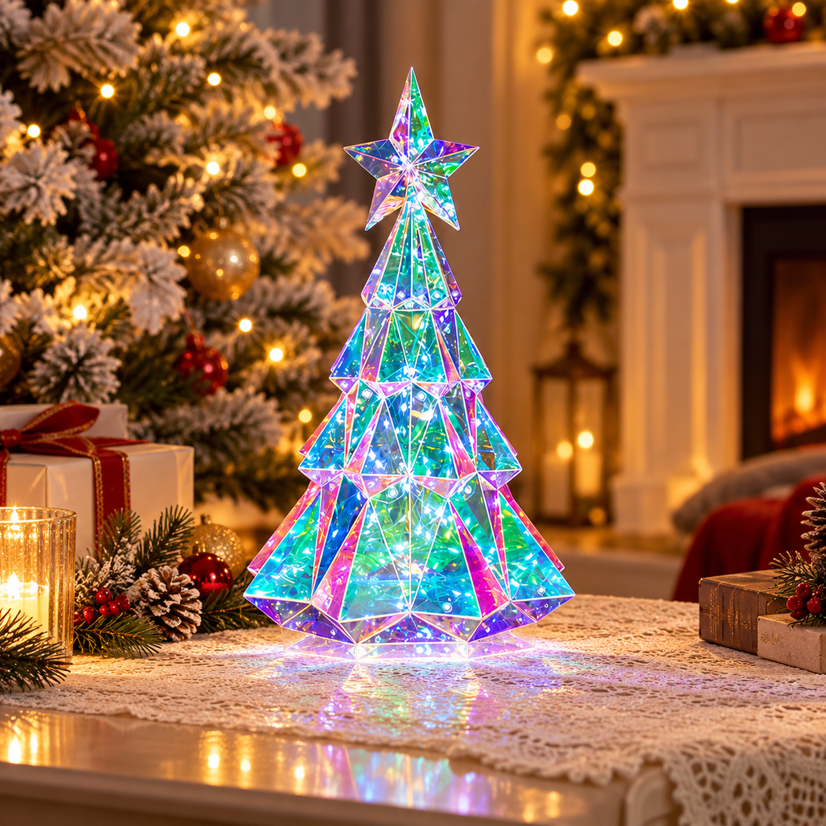 Holographic Light-Up Christmas Figures