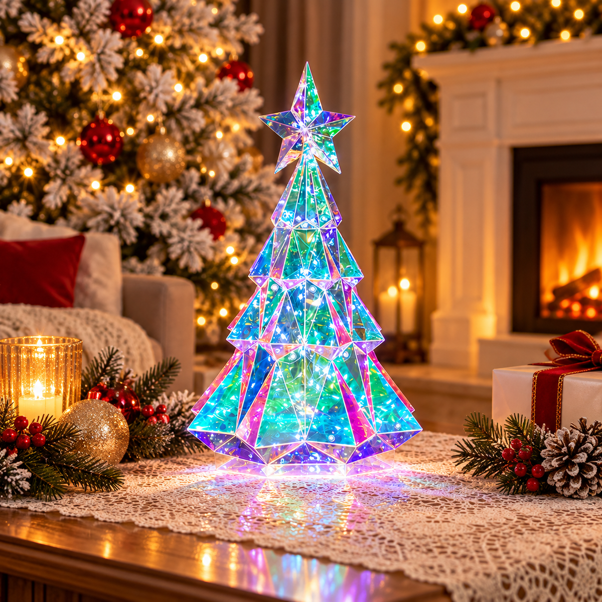 Holographic Light-Up Christmas Figures