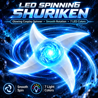 ✨ Spinning LED Shuriken Light Toy – 7-Color Rotating Cosplay Prop | Special Sale