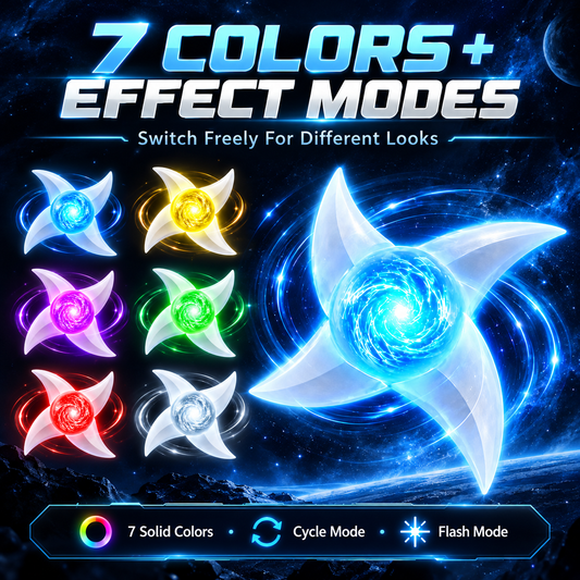 ✨ Spinning LED Shuriken Light Toy – 7-Color Rotating Cosplay Prop | Special Sale