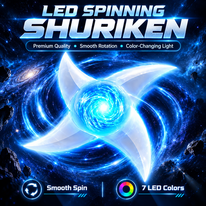 ✨ Spinning LED Shuriken Light Toy – 7-Color Rotating Cosplay Prop | Special Sale
