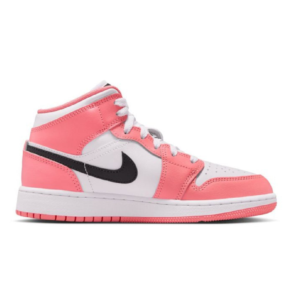 Big Kid's Jordan 1 Mid Pink Gaze/Black-White (DQ8423 602)