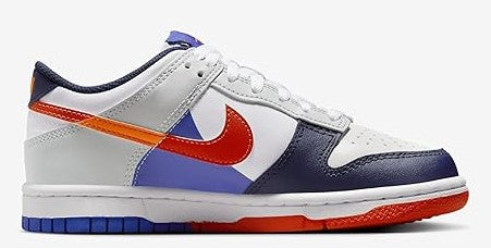 Big Kid's Nike Dunk Low SE White/White-Light Silver (FQ7674 100)