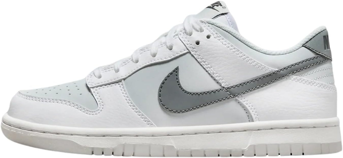 Big Kid's Nike Dunk Low White/Smoke Grey-Pure Platinum (FV0365 100)